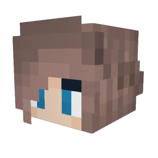 CrazyClarinet Minecraft avatar head, 3D render