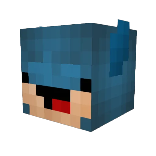 CrazyCorbo Minecraft avatar head, 3D render