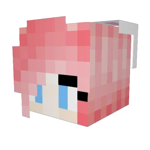 CrazyCrafterGirl Minecraft avatar head, 3D render