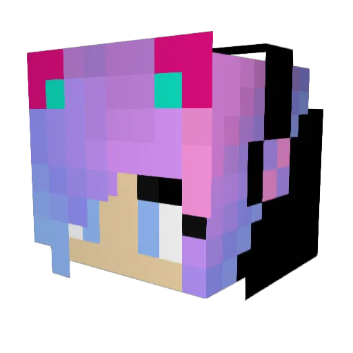 CrazyCreeperGirl Minecraft avatar head, 3D render