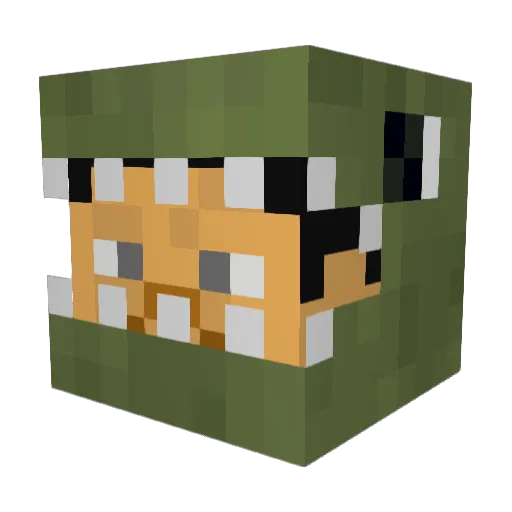 CrazyCroc02 Minecraft avatar head, 3D render