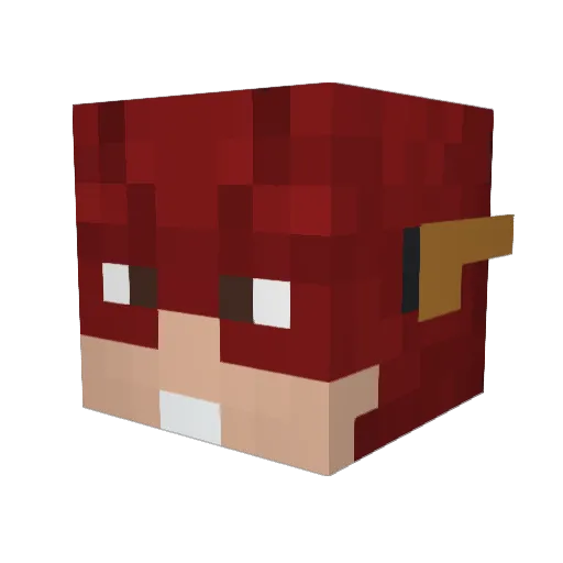 CrazyDaveB Minecraft avatar head, 3D render