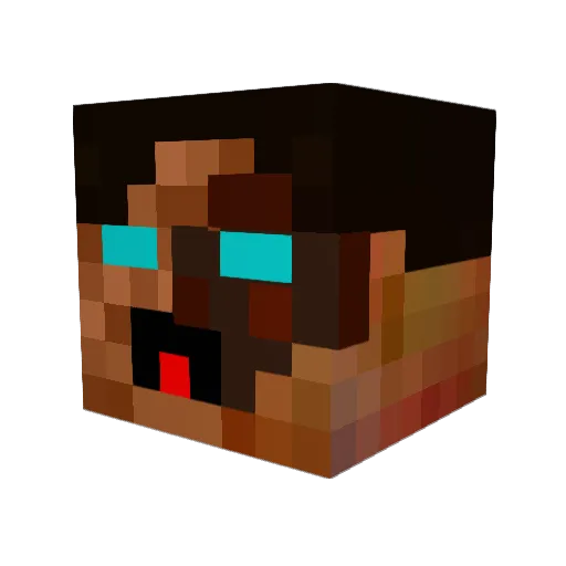 CrazyDiabetic Minecraft avatar head, 3D render