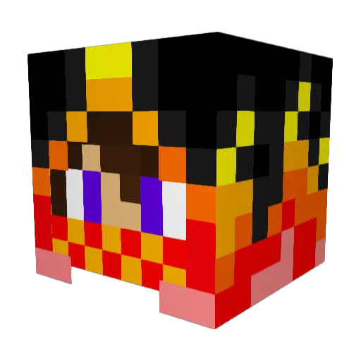 CrazyDice Minecraft avatar head, 3D render