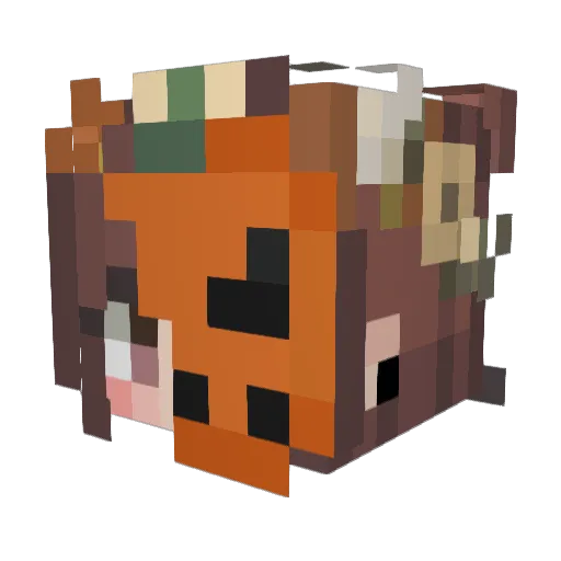 CrazyExGf Minecraft avatar head, 3D render