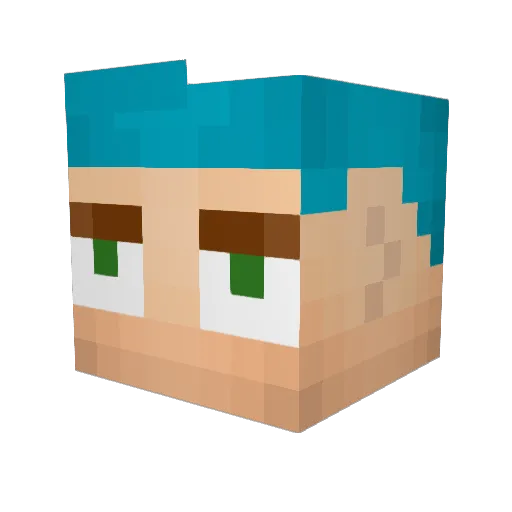 CrazyFarts Minecraft avatar head, 3D render