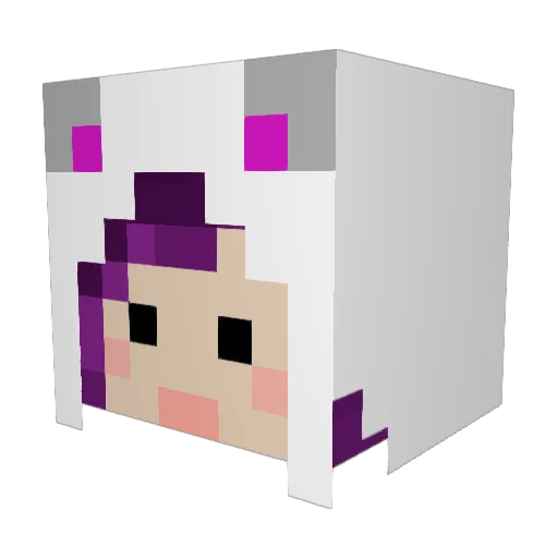 CrazyFluffs Minecraft avatar head, 3D render