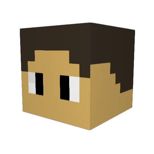 CrazyGooon Minecraft avatar head, 3D render