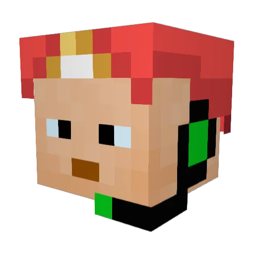 CrazyHSU Minecraft avatar head, 3D render