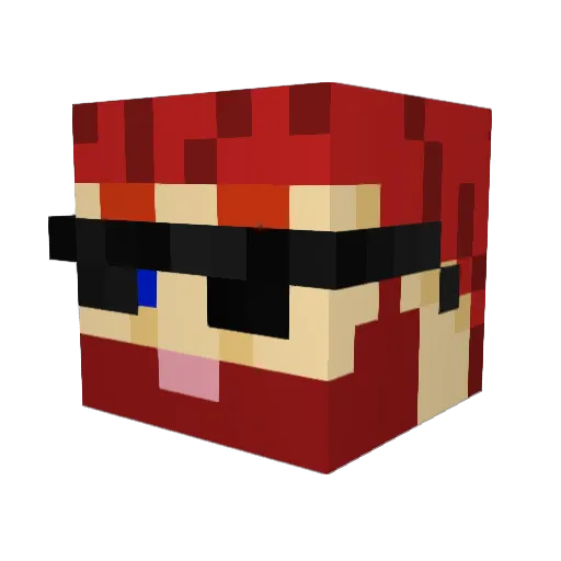 CrazyHankYT Minecraft avatar head, 3D render