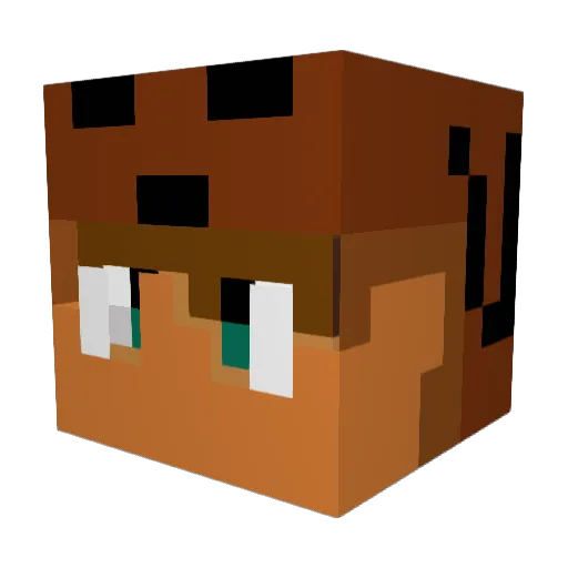 CrazyIceBandit Minecraft avatar head, 3D render