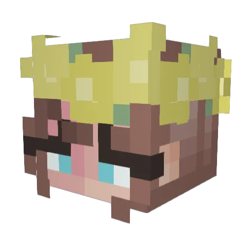 CrazyKayKay Minecraft avatar head, 3D render