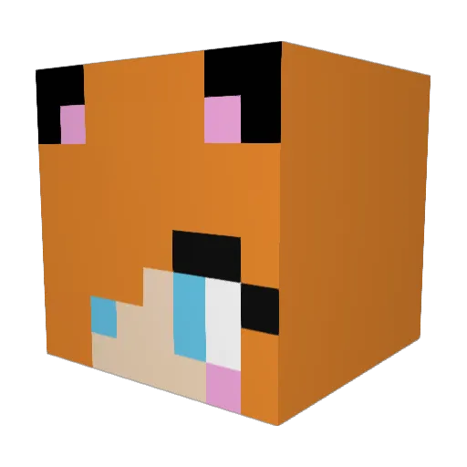 CrazyKitty006 Minecraft avatar head, 3D render