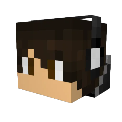 CrazyLLuke Minecraft avatar head, 3D render