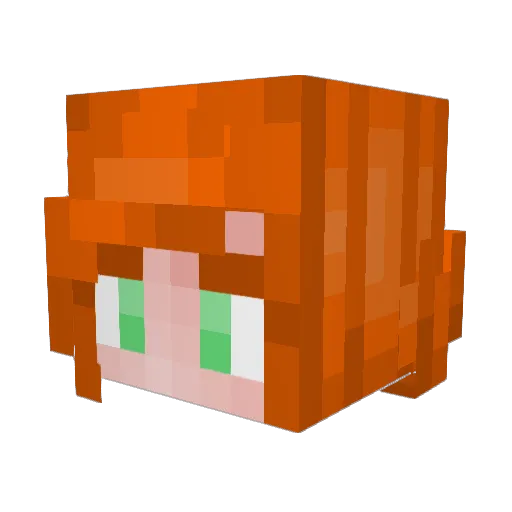 CrazyLass_Eolsa Minecraft avatar head, 3D render