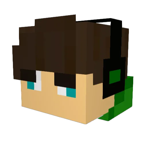 CrazyLegendz Minecraft avatar head, 3D render