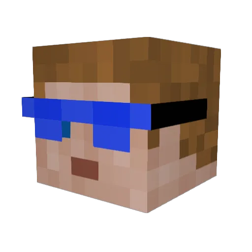 CrazyLix Minecraft avatar head, 3D render