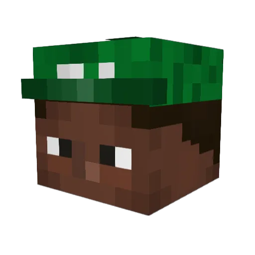CrazyMatey Minecraft avatar head, 3D render