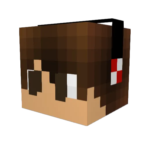 CrazyMaxiDaxiLP Minecraft avatar head, 3D render