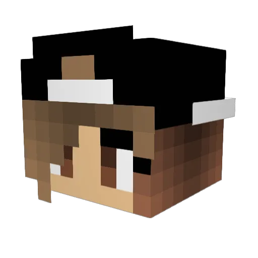 CrazyMelii Minecraft avatar head, 3D render