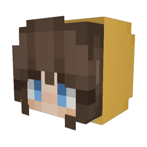 CrazyMina Minecraft avatar head, 3D render