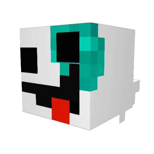 CrazyMinerPL Minecraft avatar head, 3D render