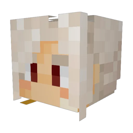 CrazyNano Minecraft avatar head, 3D render