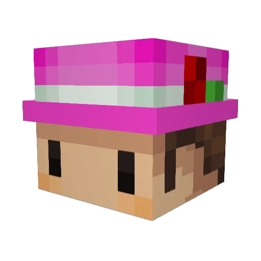 CrazyPandaFACE Minecraft avatar head, 3D render