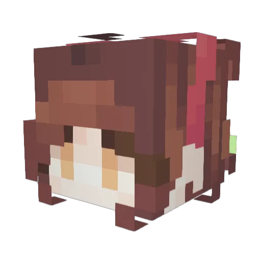 CrazyPinkAlien Minecraft avatar head, 3D render