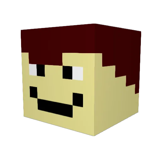 CrazyRageMonkey Minecraft avatar head, 3D render
