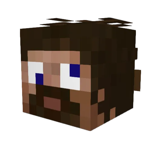 CrazyRedJezz Minecraft avatar head, 3D render