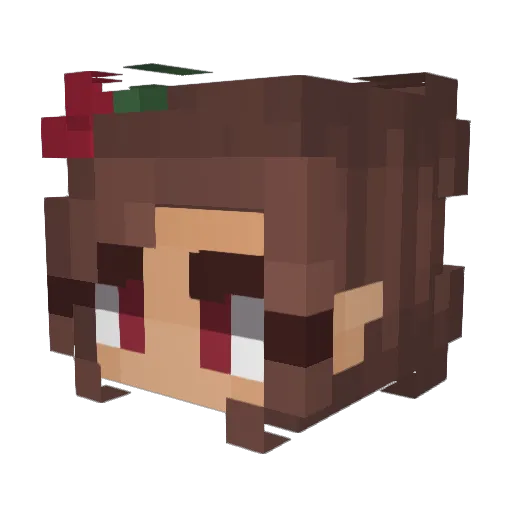 CrazyRosee Minecraft avatar head, 3D render