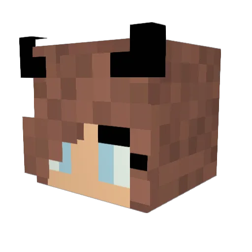 CrazySera Minecraft avatar head, 3D render