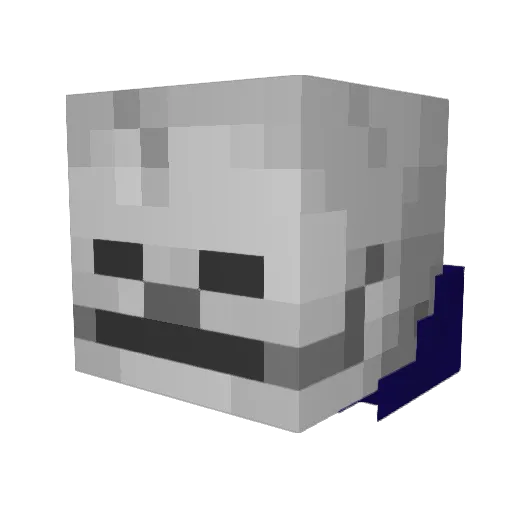 CrazySkeleton Minecraft avatar head, 3D render