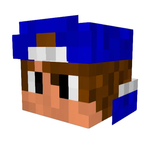 CrazySkyHD Minecraft avatar head, 3D render