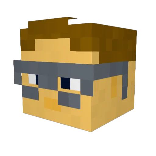 CrazyTF Minecraft avatar head, 3D render