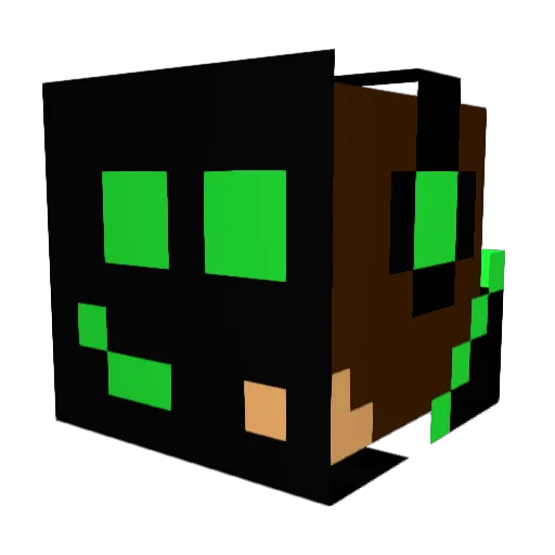 CrazyTVLp Minecraft avatar head, 3D render