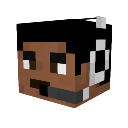 CrazyTechno Minecraft avatar head, 3D render