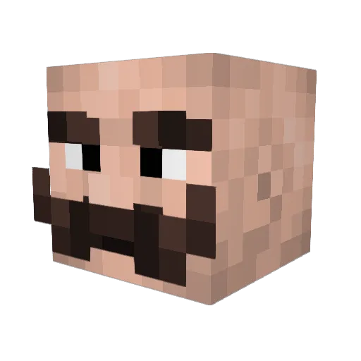 CrazyTsuku Minecraft avatar head, 3D render