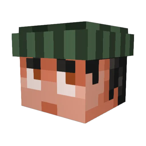 CrazyWarri0r Minecraft avatar head, 3D render