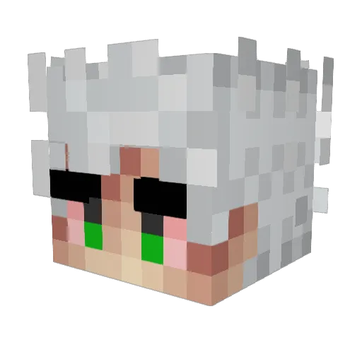 CrazyWeedGaming Minecraft avatar head, 3D render