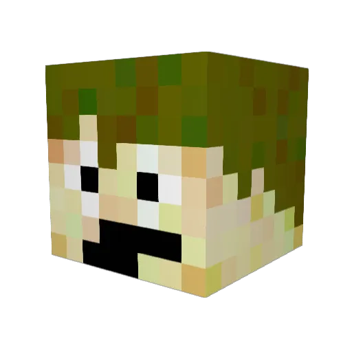 CrazyWrench Minecraft avatar head, 3D render