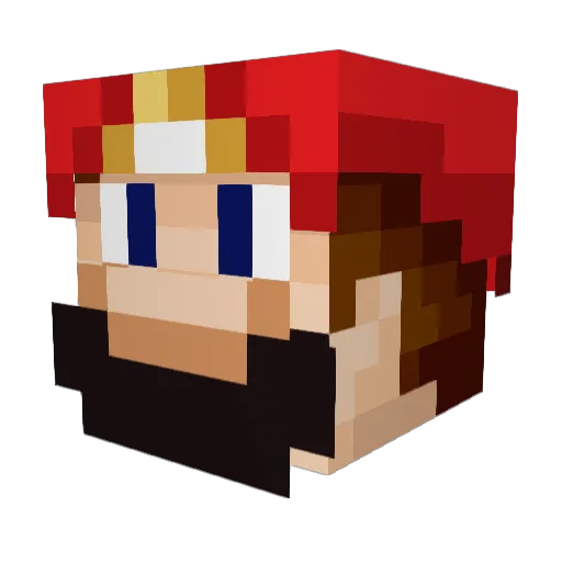 Crazy_Ace_ Minecraft avatar head, 3D render