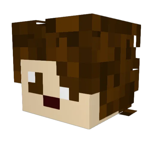 Crazy_Cam_ Minecraft avatar head, 3D render