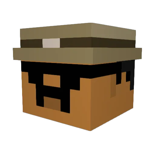 Crazy_Canuck_ Minecraft avatar head, 3D render