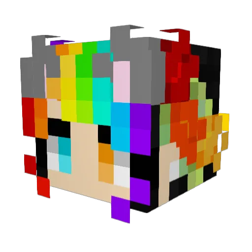 Crazy_Cat_Lily Minecraft avatar head, 3D render