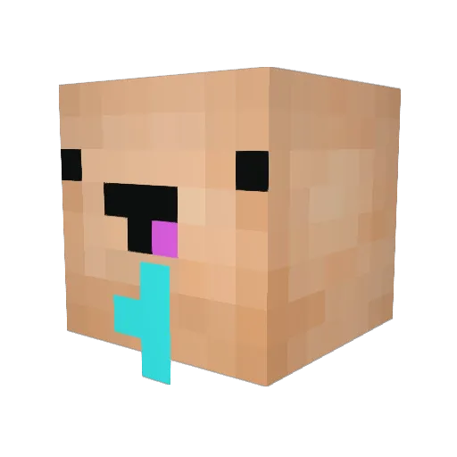 Crazy_Pleb Minecraft avatar head, 3D render
