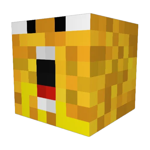 Crazybody Minecraft avatar head, 3D render