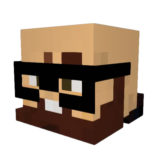 Crazyfist_ Minecraft avatar head, 3D render