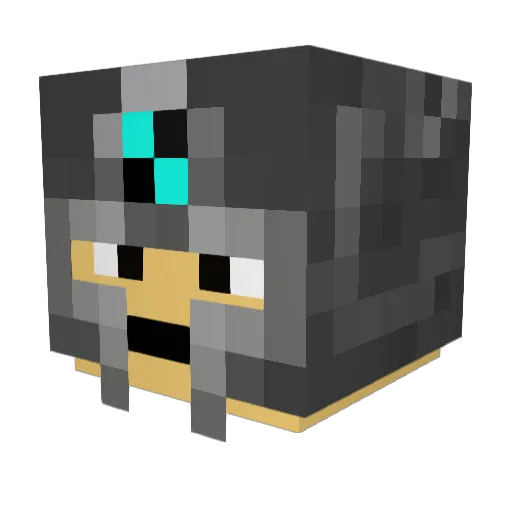Crazyfloob Minecraft avatar head, 3D render